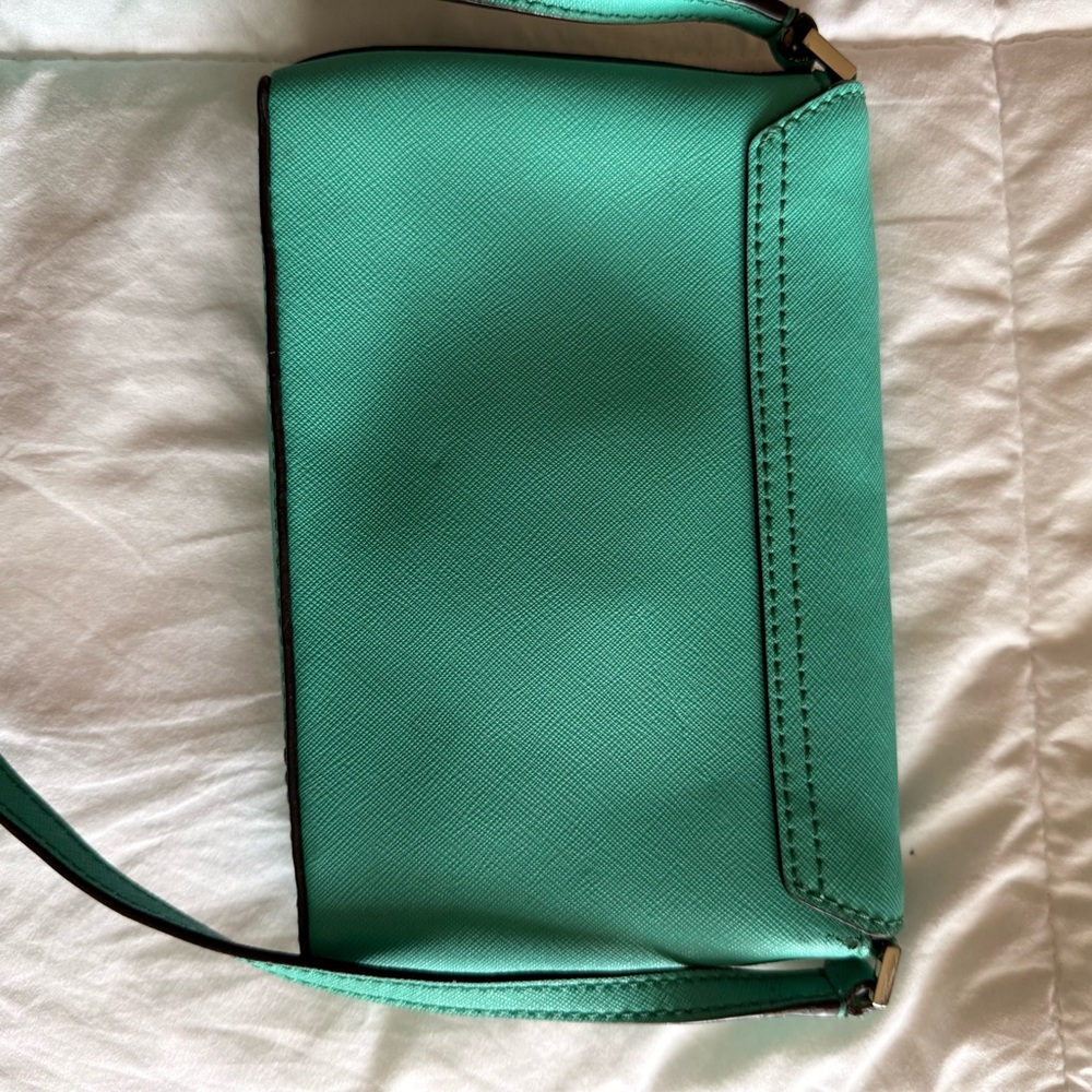 Kate Spade New York Teal Saffiano Leather Crossbody Wallet Clutch - Picture 7 of 11